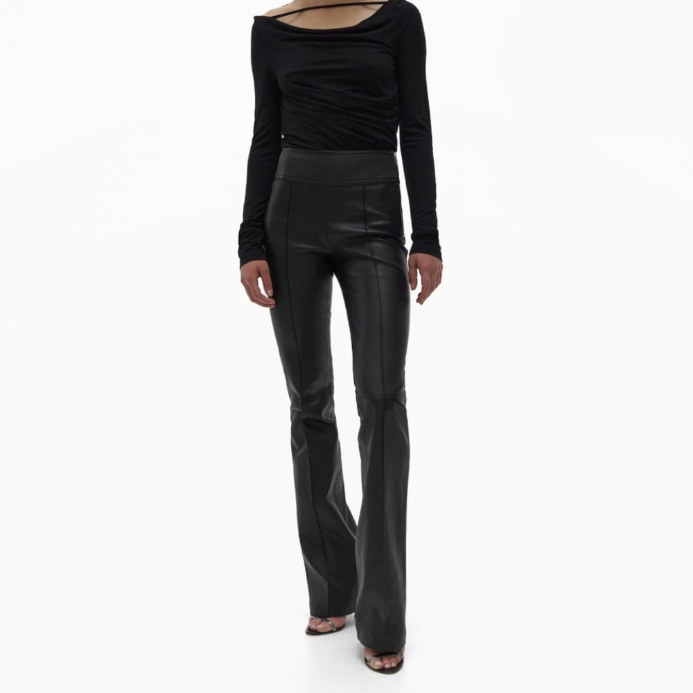 SOLD NWT Helmut Lang high rise bootcut leather pant ladies size 6N